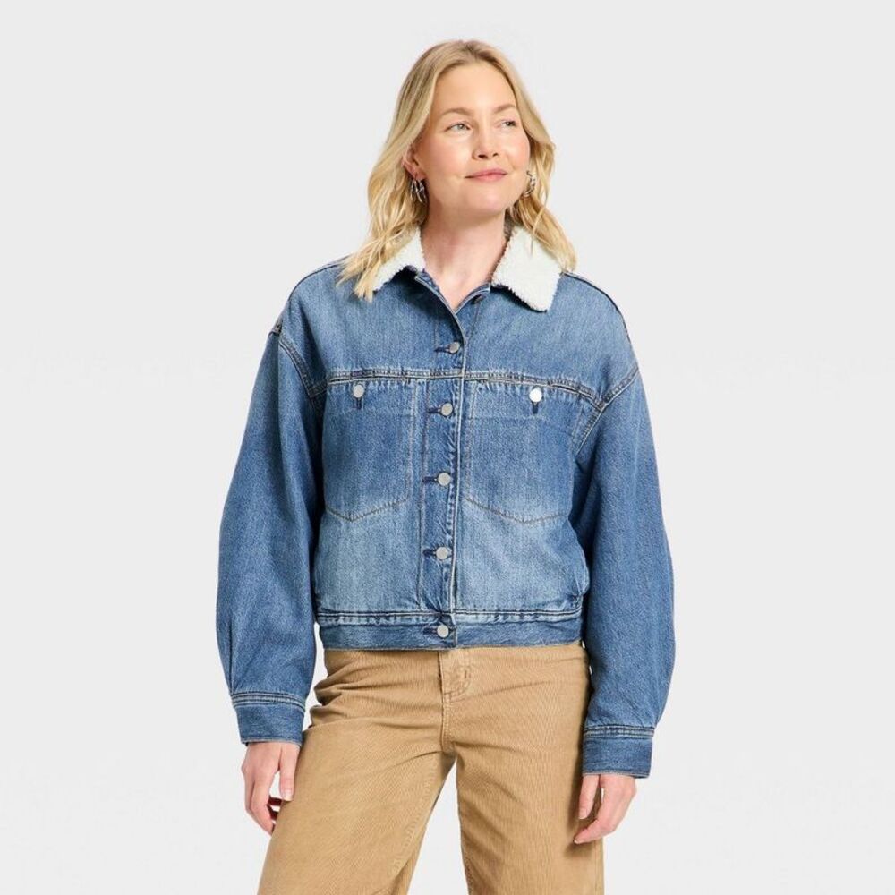 Open Box - Universal Thread - Women's Bubble Denim Jacket - Universal Blue